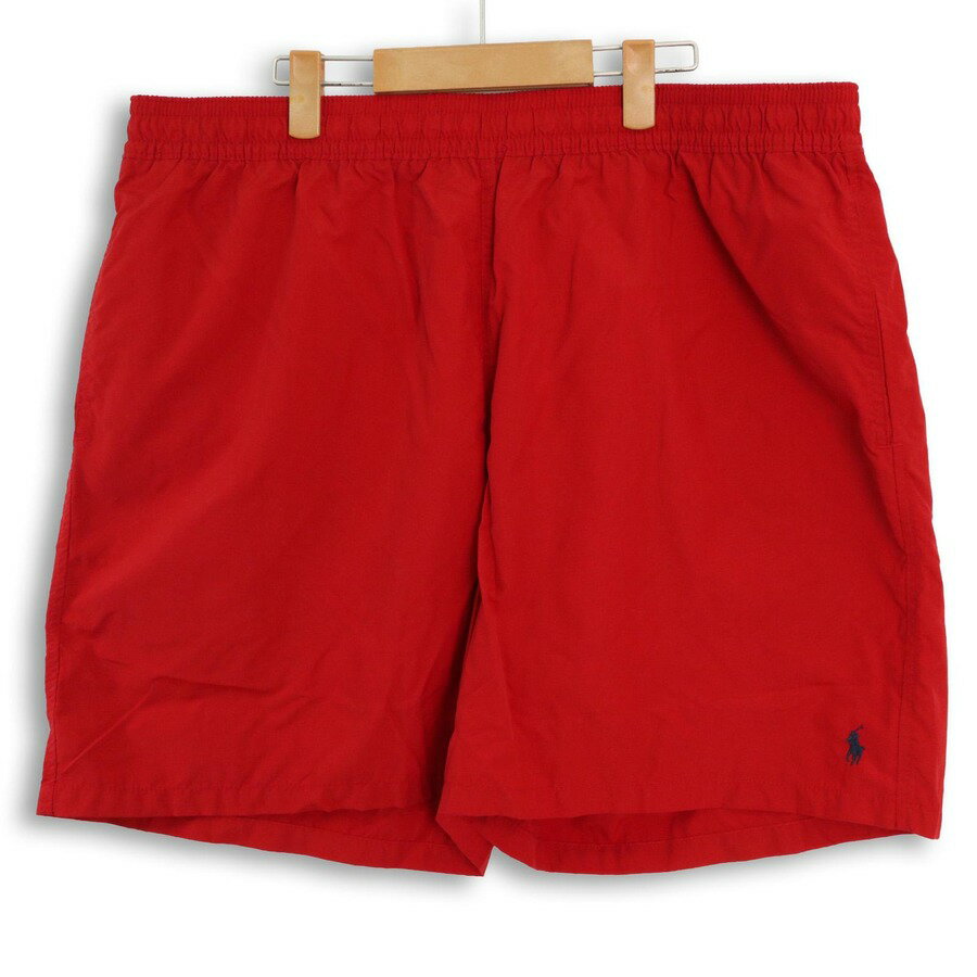 大きいサイズ メンズW3XBIG ポロラルフローレン POLO RALPH LAUREN スイムショーツ ハーフパンツ 実寸ウエスト102cm レッド系 hpc-0186 【アメカジ】【古着】【中古】