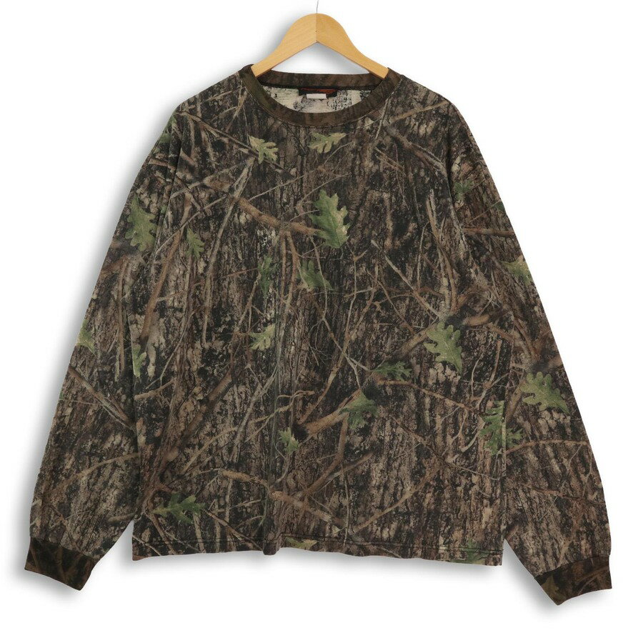大きいサイズ メンズ2XL TRUE TIMBER 長袖プリントTシャツ カットソー 実寸胸囲133cm マルチカラー hsc-1249 