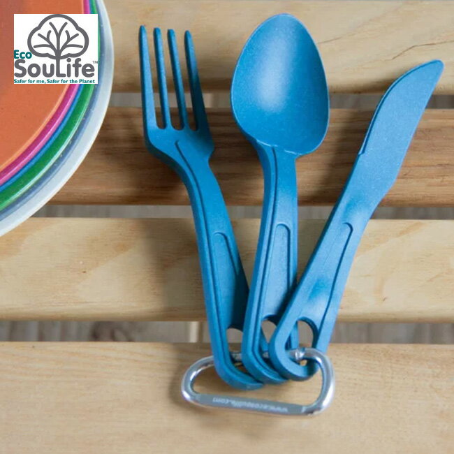 エコソウライフ 3pcs カトラリーセット EcoSouLife 3pc Cutlery Set <Biodegradable> 食器 カトラリー 3点セット スプーン ナイフ フォーク カラビナ付き キャンプ アウトドア ピクニック 分解 エコロジー バンブー 食洗機対応 【正規品】通販格安セール情報 楽天 通販