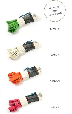 エコソウライフ カトラリークラスター EcoSouLife Cutlery Cluster <Biodegradable> フォーク ナイフ スプーン 4個セット 食器 キャンプ アウトドア ピクニック 分解 エコロジー バンブー 食洗機対応 メッシュバッグ付き 【正規品】