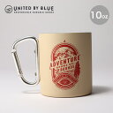 iCebhoCu[ 10ozXeXJri}O UNITED BY BLUE 10oz Stainless Carabiner Mug }O Jbv XeX Rbv Jg[ Jg[ Lv AEghA