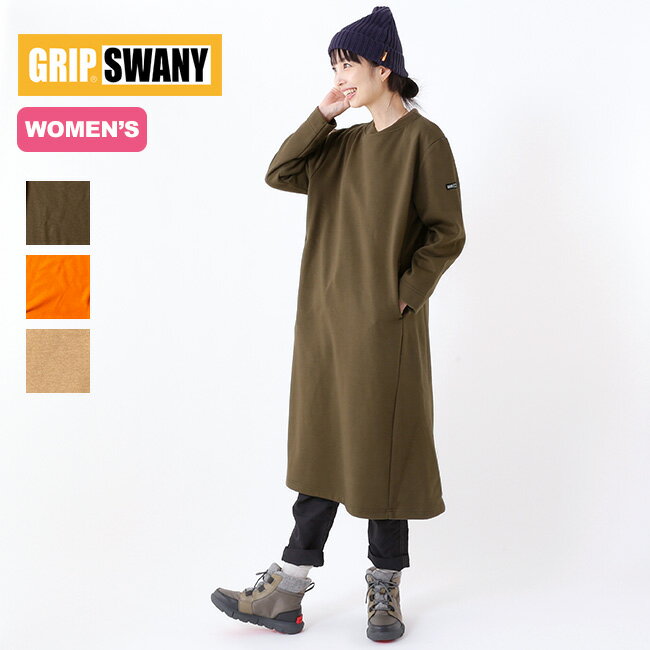 グリップスワニー 【ウィメンズ】 ガンジーネックワンピース GRIP SWANY W'S GANDHI NECK ONE PIECE レディース GSK-03 ワンピース スカート 長袖 ロングスリーブ キャンプ アウトドア 【正規品】