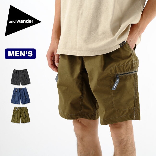 アンドワンダー ケブラーショートパンツ メンズ and wander Kevlar short pants (M) 5742182100 ボトムス ハーフパンツ 短パン キャンプ アウトドア フェス 【正規品】