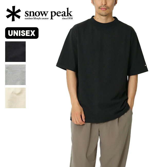 スノーピーク リサイクルコットンヘビーモックネックTシャツ snow peak Recycled Cotton Heavy Mockneck Tshirt メンズ レディース ユニセックス TS-22SU402 半袖 Tシャツ カットソー ティシャツ おしゃれ キャンプ アウトドア 【正規品】