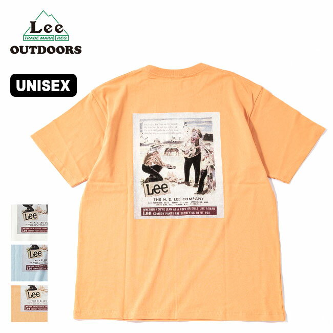 リーアウトドアーズ バックプリントS/S TEE（アフタヌーンキャンプ） Lee OUTDOORS BACK PRINT S/S TEE (AFTERNOON CAMP) メンズ レディース ユニセックス LT3018 トップス カットソー プルオーバー Tシャツ 半袖 アウトドア キャンプ フェス 【正規品】