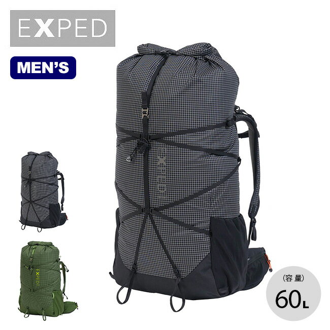 【豪華キャンペーン開催中】エクスペド ライトニング 60L メンズ EXPED Lightning 60L Men's 396257 リュック ザック バックパック ロールトップ ピッケル トレッキングポール 撥水 登山 アウトドア キャンプ 【正規品】