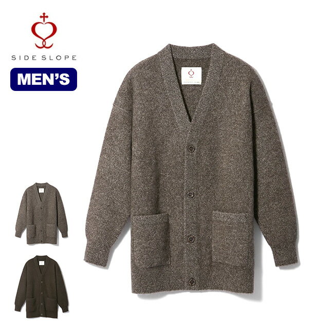 サイドスロープ モンゴリアン ヤク100% ミラノリブカーディガン SIDE SLOPE MONGOLIAN YAK 100% MILANO RIB CARDIGAN メンズ SSL36-032 天然 保温 上着 アウター キャンプ アウトドア 【正規品】