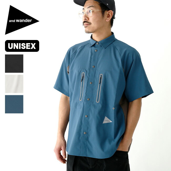 【SALE 20%OFF】アンドワンダー テックSSシャツ ユニセックス and wander tech SS shirt メンズ レディース 5743153045 Tシャツ ティシャツ 半袖 カットソー トップス おしゃれ キャンプ アウトドア 【正規品】