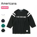 アメリカーナ リヨセルコットン袖切り替えライン フットボールT AMERICANA レディース BRF-633A/2 Tシャツ ティシャツ ロンT 七分 7分袖 カットソー トップス おしゃれ キャンプ アウトドア