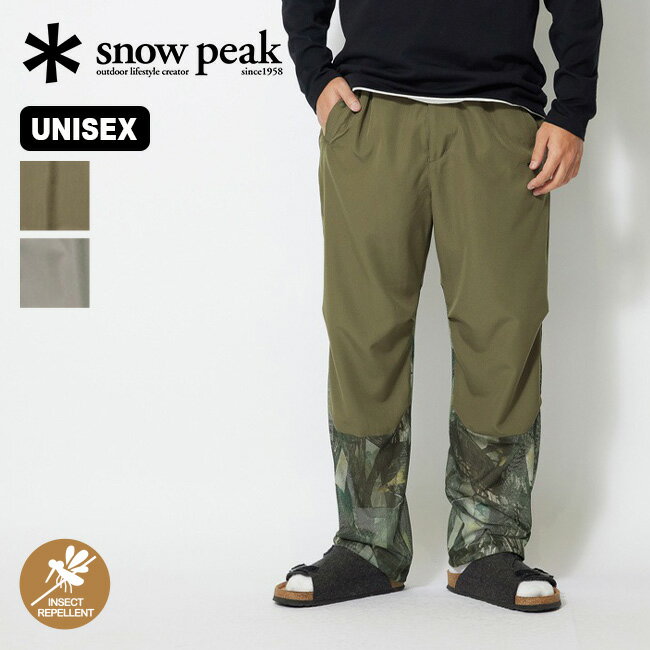 スノーピーク プリンテッドインセクトシールドメッシュパンツ snow peak apparel Printed Insect Shield Mesh Pants メンズ レディース ユニセックス PA-23SU010 虫よけ 虫対策 ロングパンツ アパレル キャンプ 登山 アウトドア 