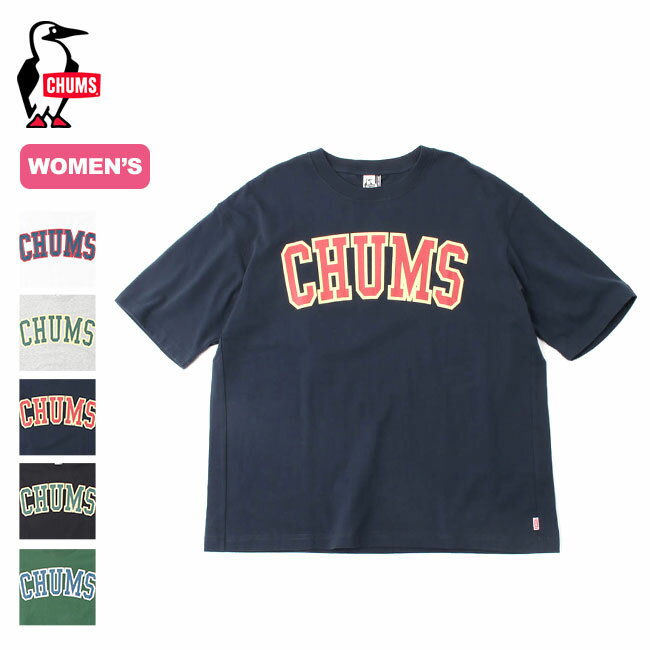 チャムス Tシャツ レディース チャムス オーバーサイズチャムスカレッジTシャツ CHUMS Oversized CHUMS College T-Shirt レディース CH11-2180 トップス カットソー プルオーバー Tシャツ 半袖 アウトドア キャンプ フェス