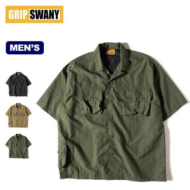 グリップスワニー アウトドア トップス メンズ グリップスワニー サプレックスキャンプシャツ 4.0 GRIP SWANY SUPPLEX CAMP SHIRT 4.0 GSS-35 メンズ 襟シャツ 半袖 トップス ショートスリーブ キャンプ アウトドア 【正規品】