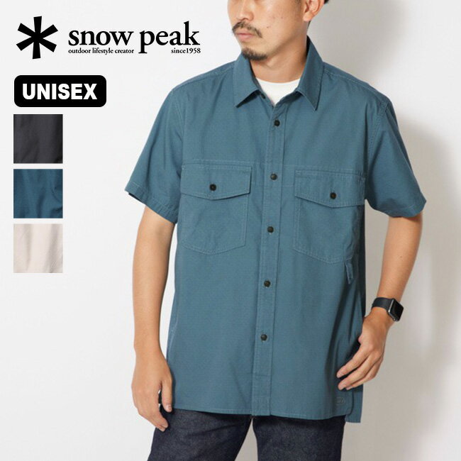 【SALE 30 OFF】スノーピーク タキビライトリップストップシャツ snow peak apparel TAKIBI Light Ripstop Shirt メンズ レディース ユニセックス SH-23SU101 焚き火 難燃 Tシャツ ティシャツ 半袖 カットソー トップス アパレル キャンプ アウトドア 【正規品】