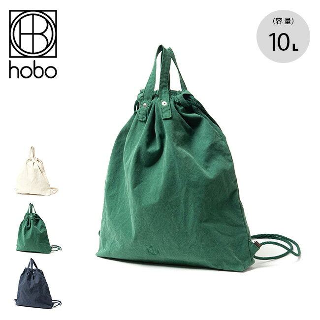 ホーボー コットンキャンバスヴィンテージウォッシュ ナップサック hobo KNAPSACK COTTON CANVAS VINTAGE WASH HB-BG4119 リュック 巾着 帆布 ビンテージ ミリタリー 通勤 通学 旅行 日本製 アウトドア キャンプ 