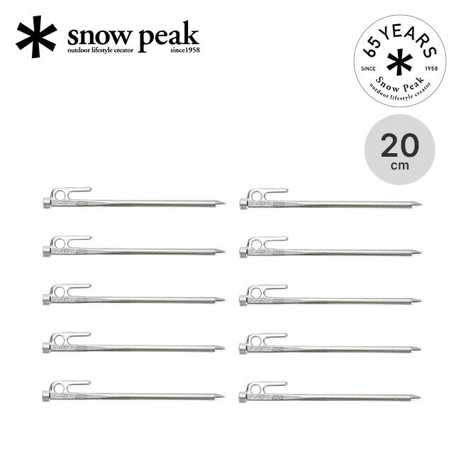 スノーピーク 65周年限定 クロームソリッドステーク20 10本セット snow peak 65 Years Anniversary R-122-2-C ペグ テント ギア 小物 キャンプ アウトドア 【正規品】