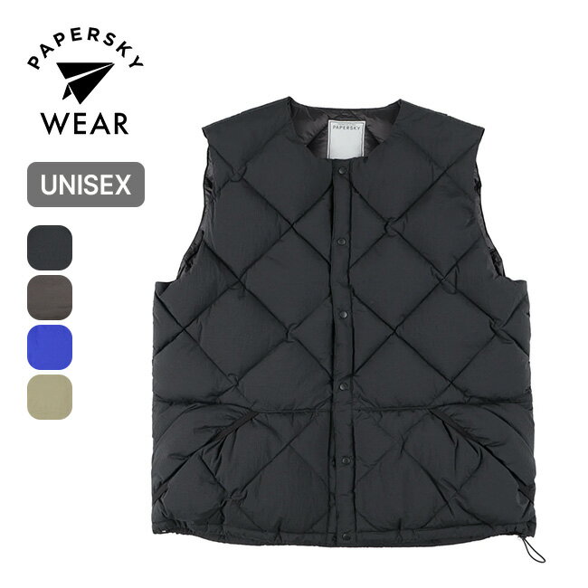 ペーパースカイウェア ミドルレイヤーダウンベスト PAPERSKY WEAR MIDDLE LAYER DOWN VEST メンズ レディース ユニセックス PS232002 トップス アウター キャンプ アウトドア