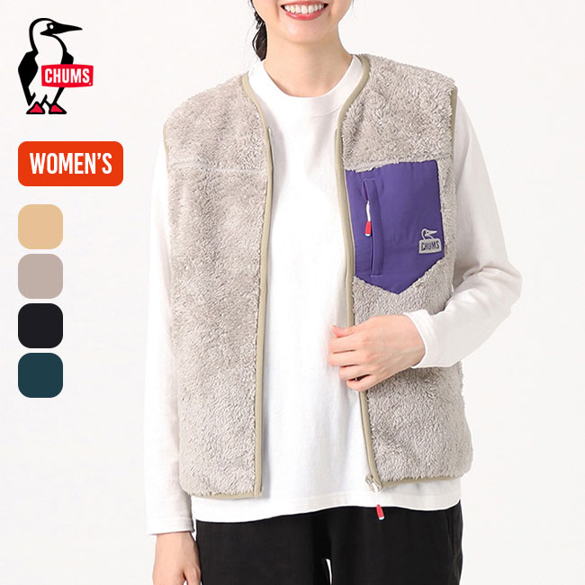 チャムス ボンディングフリースノーカラーベスト【ウィメンズ】CHUMS Bonding Fleece No Collar Vest レディース CH14-1358 トップス アウター ベスト チョッキ フリース アウトドア フェス キャンプ 【正規品】