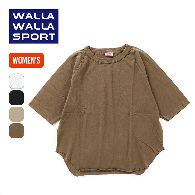 ワラワラスポーツ 1/2ルーズベースボールTEE WALLA WALLA SPORT レディース 030126-SR トップス Tシャツ 半袖 キャンプ アウトドア フ..