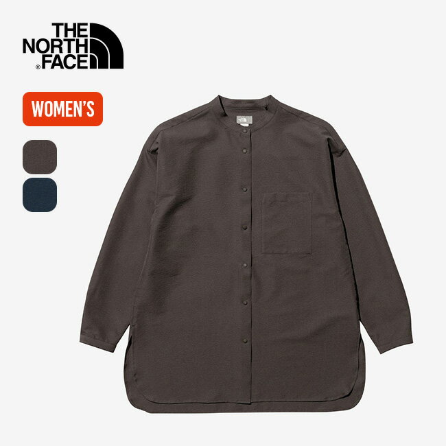 ノースフェイス シアサッカーオーバーシャツ【ウィメンズ】 THE NORTH FACE Seersucker Overshirt レディース NRW12361 長袖 トップス アウター ジャケット カジュアルシャツ おしゃれ キャンプ アウトドア 【正規品】