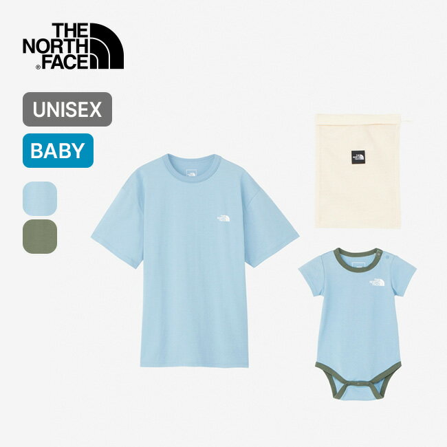 楽天OutdoorStyle サンデーマウンテン【SALE】ノースフェイス CR S/S Tee＆ベビーロンパースセット ユニセックス THE NORTH FACE CR S/S Tee & Baby Rompers Set ベビー NTM12312 出産祝い ギフト 赤ちゃん 親子 リンクコーデ おそろ Tシャツ おしゃれ キャンプ アウトドア 【正規品】