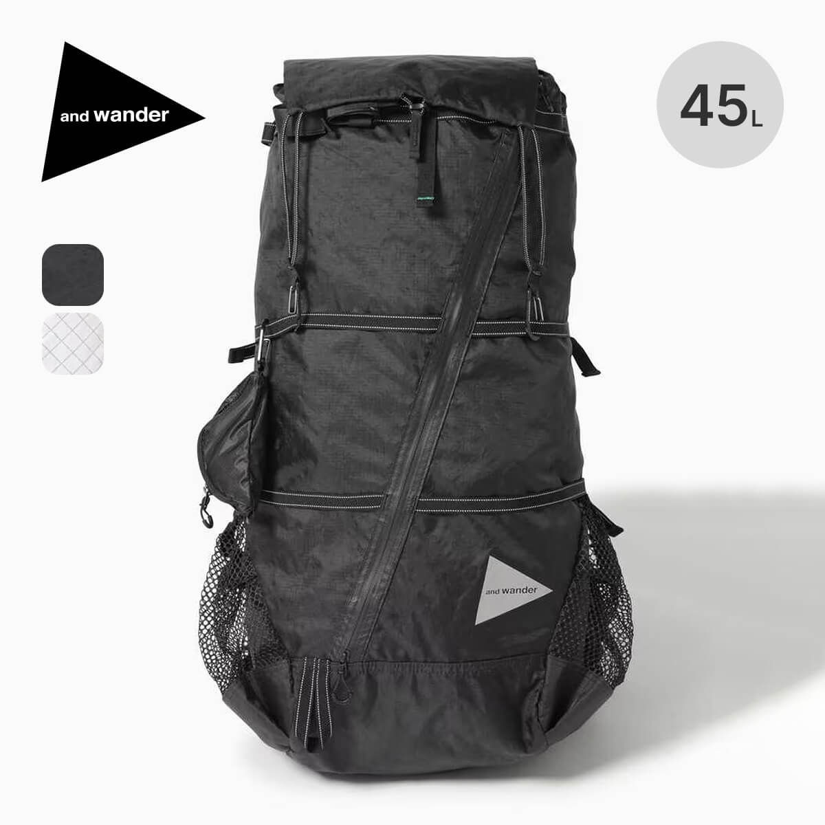 アンドワンダー エコパック45Lバックパック and wander ECOPAK 45L backpack リュック 鞄 リュックサック 通学 通勤 登山 トラベル 旅行 おしゃれ キャンプ アウトドア 【正規品】