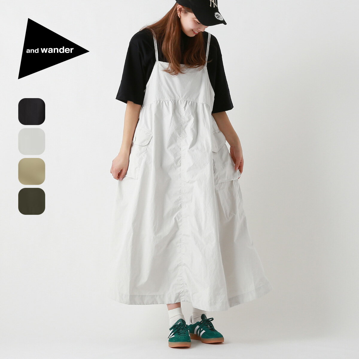 アンドワンダー オーバーサイズカーゴドレス and wander oversized cargo dress ウィメンズ レディース 5744183172 ワンピース キャミソール ジャンパースカート スカート キャンプ アウトドア…