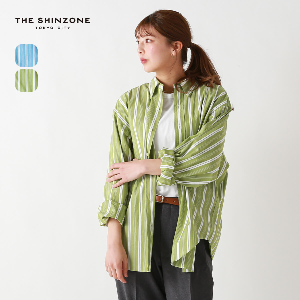  󥾡 ȥ饤ץǥ THE SHINZONE STRIPE DADDY SHIRT ǥ  24SMSB...