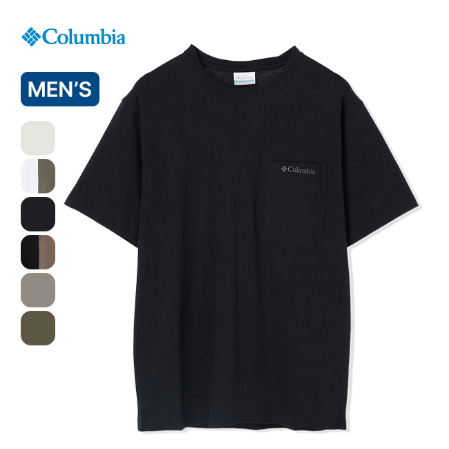 コロンビア Tシャツ メンズ コロンビア ヤングストリートショートスリーブクルー メンズ Columbia YONGE STREET SHORT SLEEVE CREW メンズ XE1769 Tシャツ ショートスリーブ 半袖 ポケット UVカット シンプル アウトドア 【正規品】