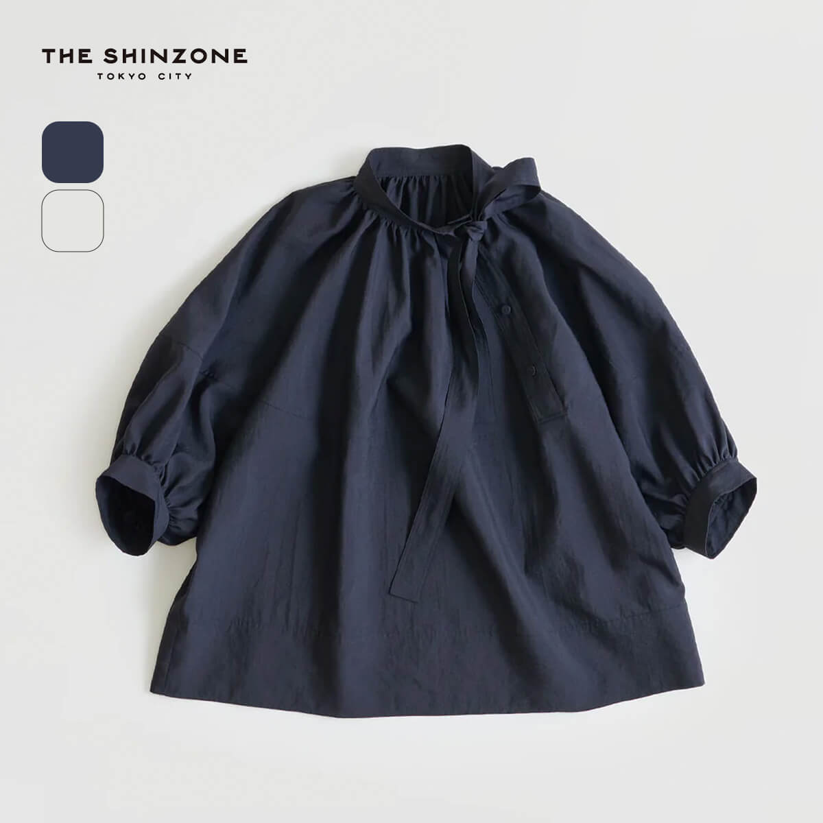 ザ シンゾーン ギャザータイブラウス THE SHINZONE GATHER TIE BLOUSE レディース ウィメンズ 24SMSBL05 トップス ブラウス 七分袖 キャンプ アウトドア 【正規品】