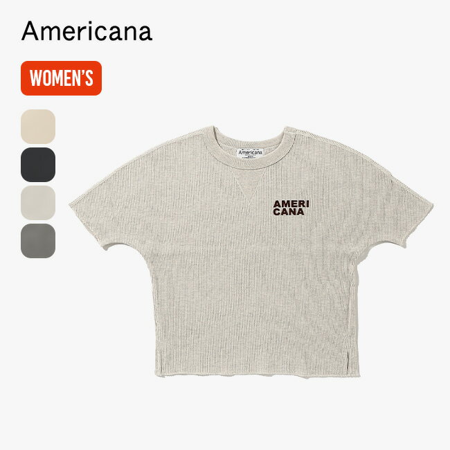 アメリカーナ S/S クロップド ワッフルT AMERICANA レディース ウィメンズ BRF-687A トップス Tシャツ カットソー 半袖 サーマル ワッフル生地 キャンプ アウトドア 【正規品】