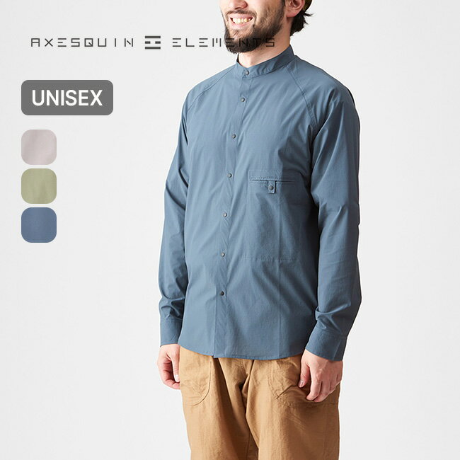 【SALE Max50%OFF】アクシーズクインエレメンツ ソフトシェルのバンドカラーシャツ AXESQUIN ELEMENTS メンズ レディース ユニセック...