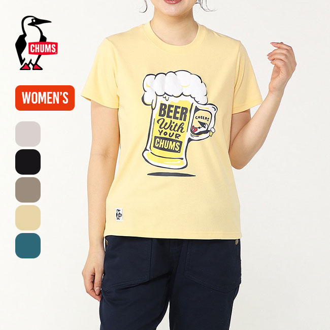 チャムス トップス レディース チャムス ビアウィズユアチャムスTシャツ【ウィメンズ】 CHUMS BEER With Your CHUMS T-Shirt レディース CH11-2372 トップス カットソー プルオーバー Tシャツ 半袖 アウトドア フェス キャンプ 【正規品】