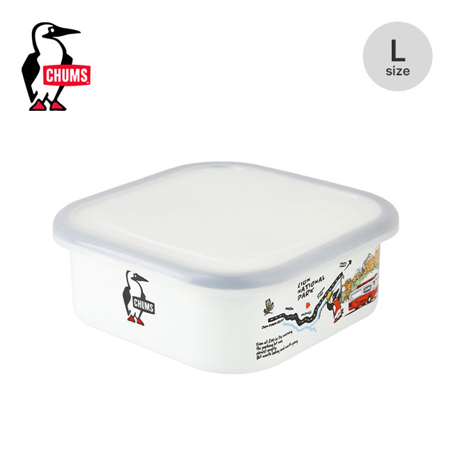 楽天OutdoorStyle サンデーマウンテンチャムス エナメルコンテナL CHUMS Enamel Container L CH62-2082 キッチン用品 タッパー ケース 保存容器 アウトドア フェス キャンプ 【正規品】