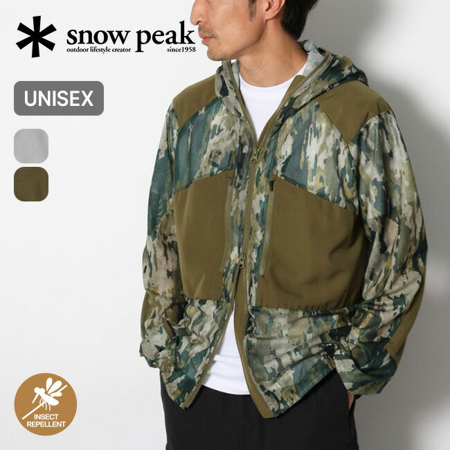 スノーピーク プリンテッドインセクトシールドメッシュジャケット snow peak apparel Printed Insect Shield Mesh Jacket メンズ レディース ユニセックス JK-24SU012 虫よけ 虫対策 アウター 羽織り フード フーディ アパレル キャンプ アウトドア 【正規品】