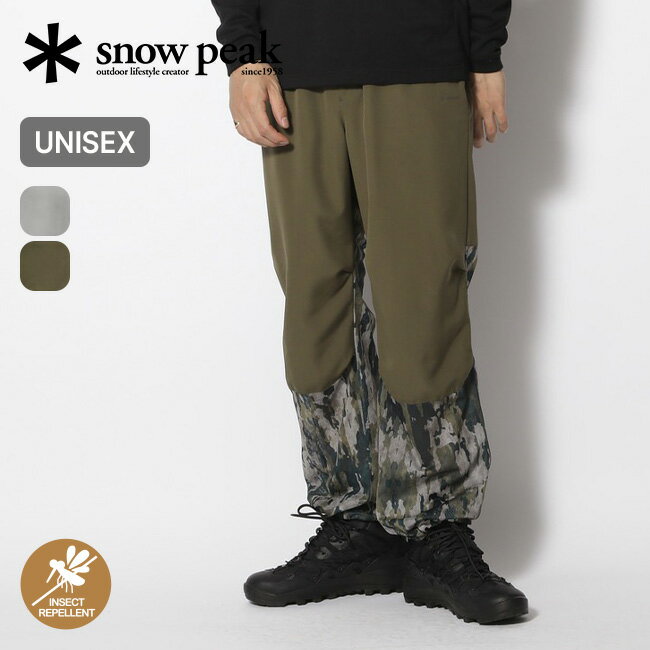 スノーピーク アウトドア パンツ メンズ スノーピーク プリンテッドインセクトシールドメッシュパンツ snow peak apparel Printed Insect Shield Mesh Pants メンズ レディース ユニセックス PA-24SU011 虫よけ 虫対策 ロングパンツ アパレル キャンプ 登山 アウトドア 【正規品】