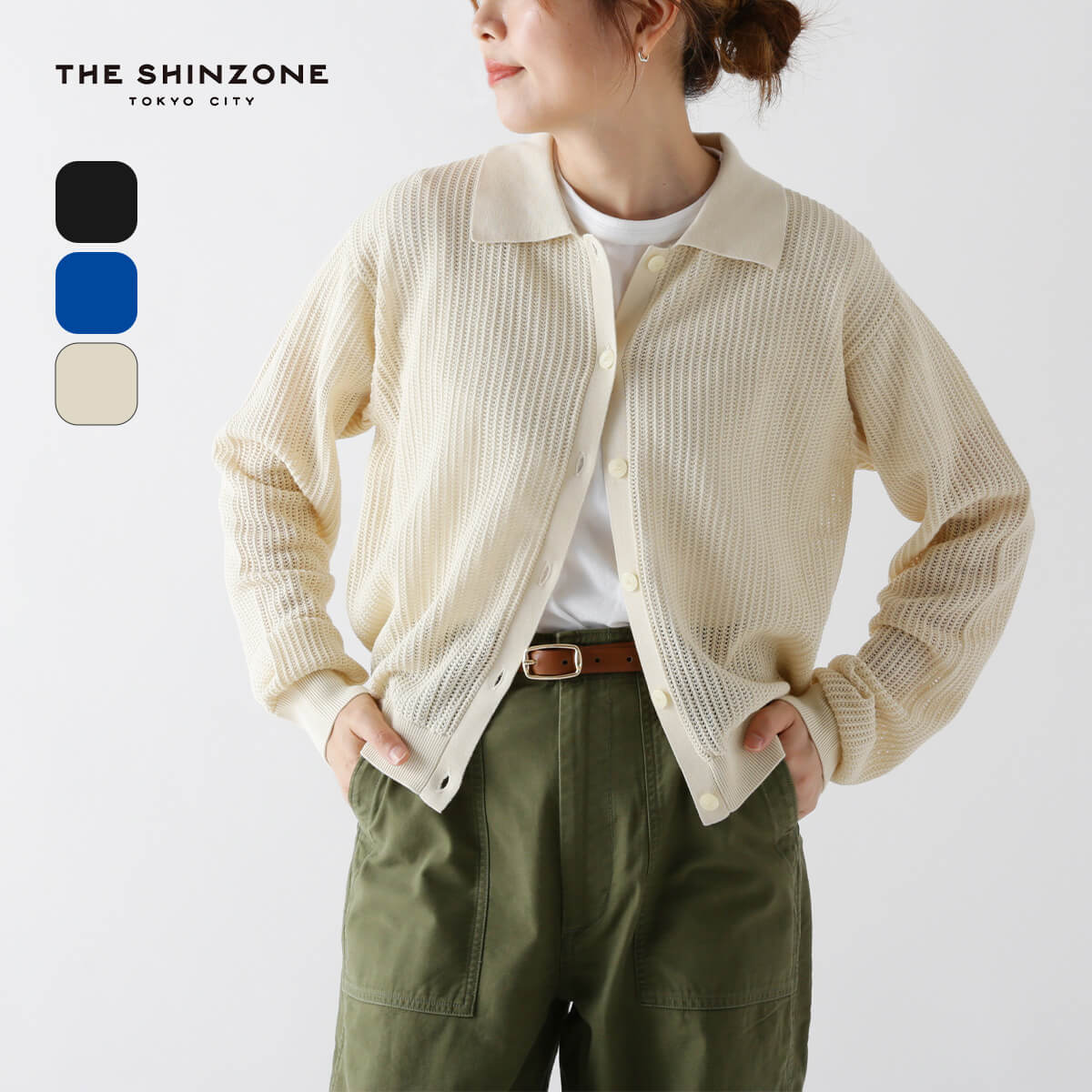 ザ シンゾーン オープンワークニットCD THE SHINZONE OPEN WORK KNIT CARDIGAN レディース ウィメンズ 24MMSNI04 トップス カーディガン ニット 羽織り 透かし編み キャンプ アウトドア 【正規品】