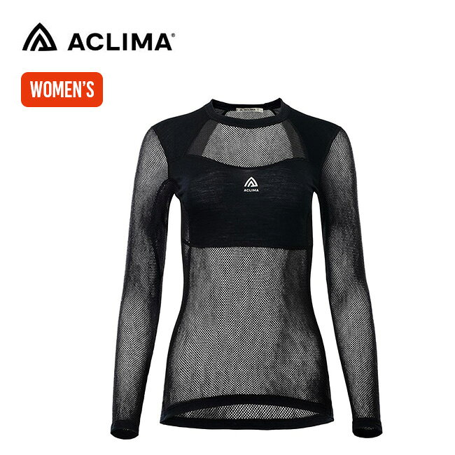アクリマ ウールネットライトクルーネック【ウィメンズ】ACLIMA WOOLNET LIGHT CREW NECK WOMAN レディース 108097-123 長袖 アンダーウェア メリノウール 透湿 保温性 トップス おしゃれ キャンプ アウトドアウェア