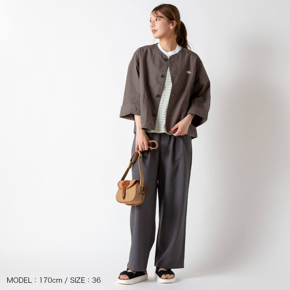 【ラスト1点】【正規取扱店】 ダントン カラーレスショートジャケット DANTON COLLARLESS SHORT JACKET ウィメンズ レディース #DT-A0473 CFD トップス アウター ジャケット 羽織り 長袖 おしゃれ キャンプ アウトドアウェア canpanera-10103877 OutdoorStyle サンデーマウンテン サンプル画像3