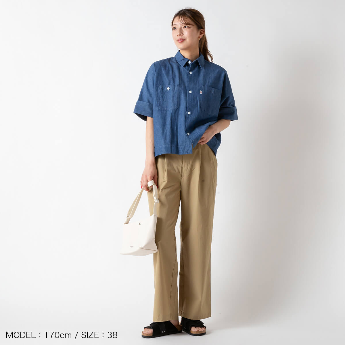 【正規取扱店】 ダントン ワークシャツ 6ozシャンブレー DANTON WORK SHIRT ウィメンズ レディース #DT-B0345 SCA 半袖シャツ トップス ショートスリーブ 羽織り 無地 シンプル カジュアルシャツ おしゃれ キャンプ アウトドア canpanera-10097659 OutdoorStyle サンデーマウンテン サンプル画像3