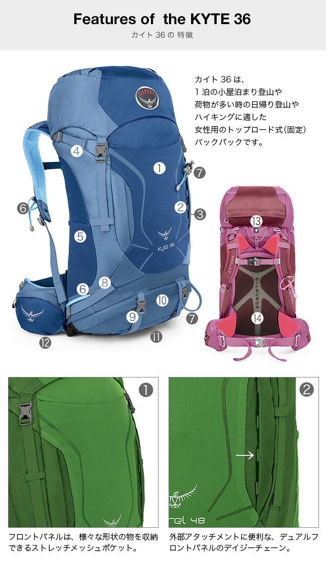 【楽天市場】Osprey オスプレー カイト 36 レディース【送料無料】 リュックサック バックパック ザック 34L 36L 登山