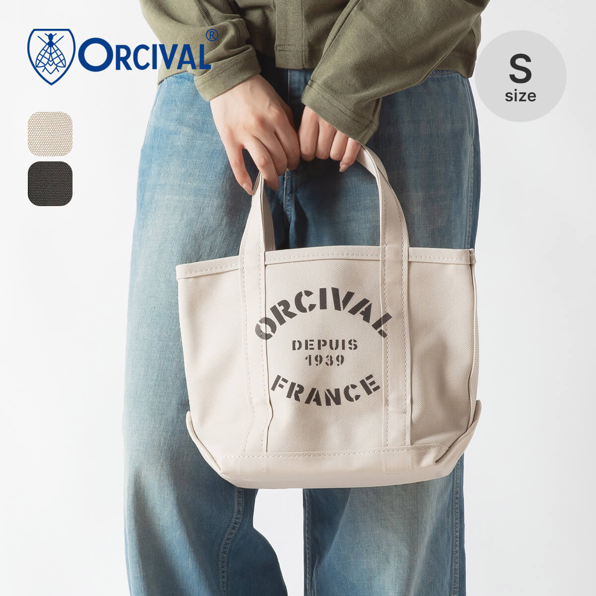 オーシバル プリントトートバッグスモール No.4 ハンプ ORCIVAL PRINT TOTE BAG SMALL-No.4 HANPU #OR-H0361 KWC 鞄 帆布 トートバッグ マザーズバッグ キャンバス地 カジュアル ロゴ おしゃれ キャンプ アウトドア