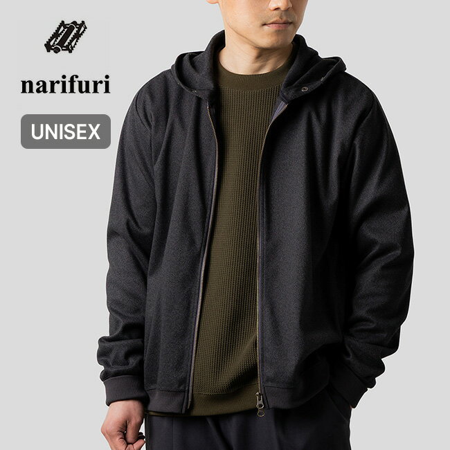 ナリフリ フランネルニットZIPパーカー narifuri ユニセックス メンズ レディース ウィメンズ NF1211 フード 長袖 アウター キャンプ アウトドア
