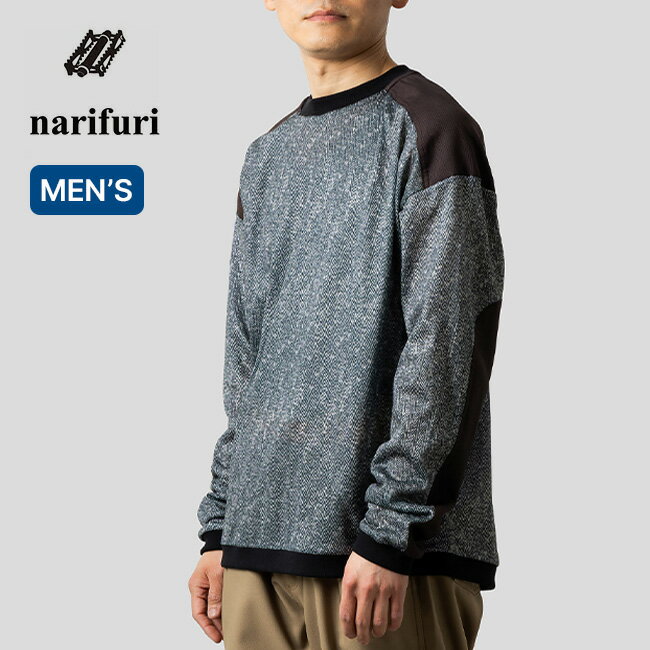 ナリフリ ネイチャー・フィールド・クラブ Octaプリントクルースウェット narifuri NFC メンズ NF1219 トップス 長袖 キャンプ アウトドア