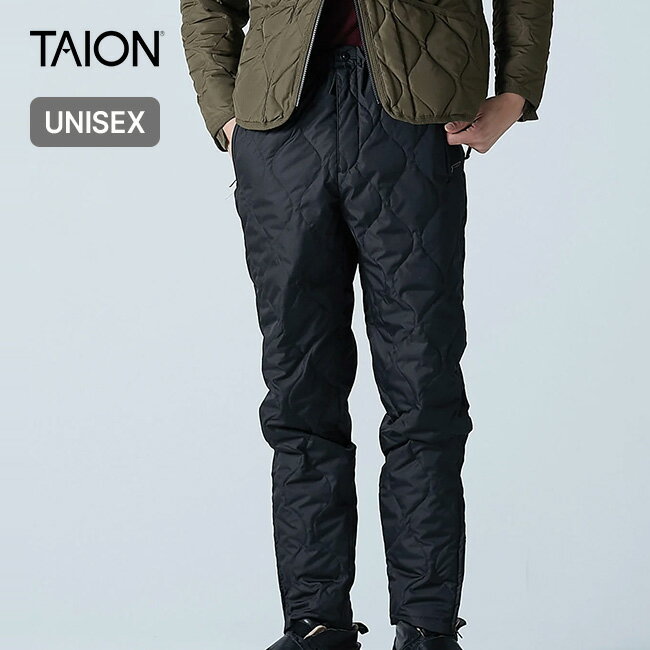 タイオン ミリタリージップスリットダウンパンツ ユニセックス TAION MILITARY ZIP-SLIT DOWN PANTS メンズ レディース TAION-133ZML-1 ボトムス 長ズボン ロングパンツ ハードシェル 防寒 おしゃれ キャンプ アウトドア