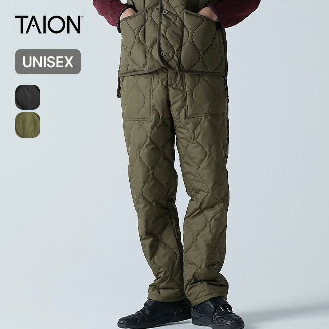 タイオン レギュラーミリタリーダウンパンツ ユニセックス TAION MILITARY DOWN PANTS メンズ ウィメンズ レディース TAION-131ML-1 ボトムス 長ズボン ロングパンツ 防寒 タウンユース 旅行 トラベル おしゃれ キャンプ アウトドア