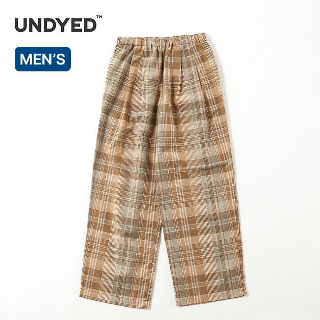 アンダイド マドラスチェックワイドパンツ UNDYED MADRAS CHECK WIDE PANTS メンズ UNS25SPT014 カジュアル ロングパンツ リラックス キャンプ アウトドア