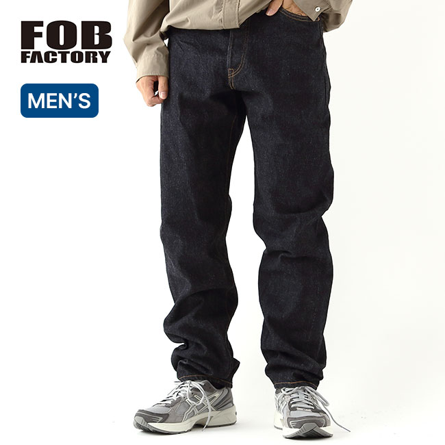エフオービーファクトリー セルビッチデニムテーパード5P FOB FACTORY SELVEDGE DENIM TAPERED 5P メンズ F153 ボトムス ズボン 長ズボン ロングパンツ フェス おしゃれ キャンプ アウトドア