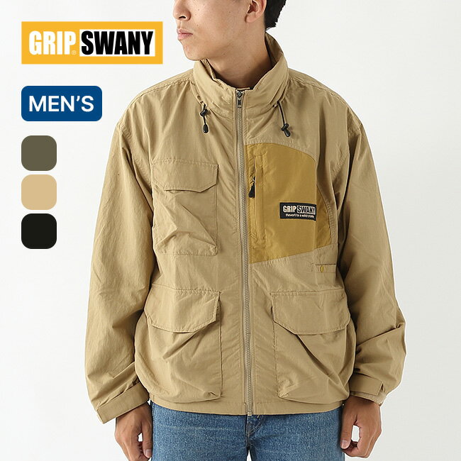 Rakuten - 【SALE Max30%OFF】グリップスワニー GSユーティリティジャケット GRIP SWANY GS UTILITY JACKET メンズ GSMJ-139 アウター 長袖 フード 撥水 ナイロンジャケット おしゃれ キャンプ アウトドア