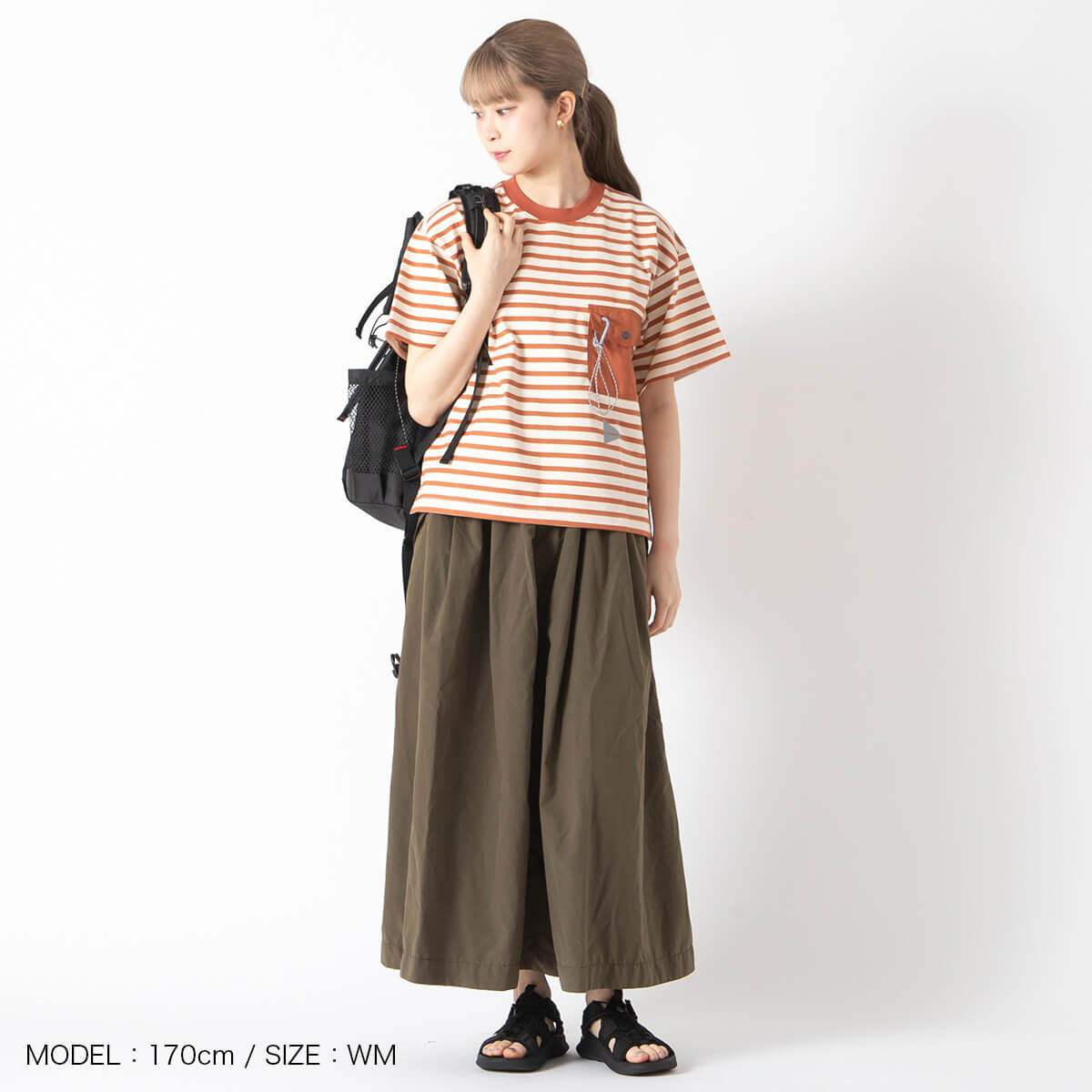 【SALE Max50%OFF】【ラスト1点】アンドワンダー ストライプポケットSS T and wander stripe pocket SS T ユニセックス メンズ ウィメンズ レディース 5746184310 トップス Tシャツ 半袖 おしゃれ キャンプ アウトドア canpanera-10105122 OutdoorStyle サンデーマウンテン サンプル画像3