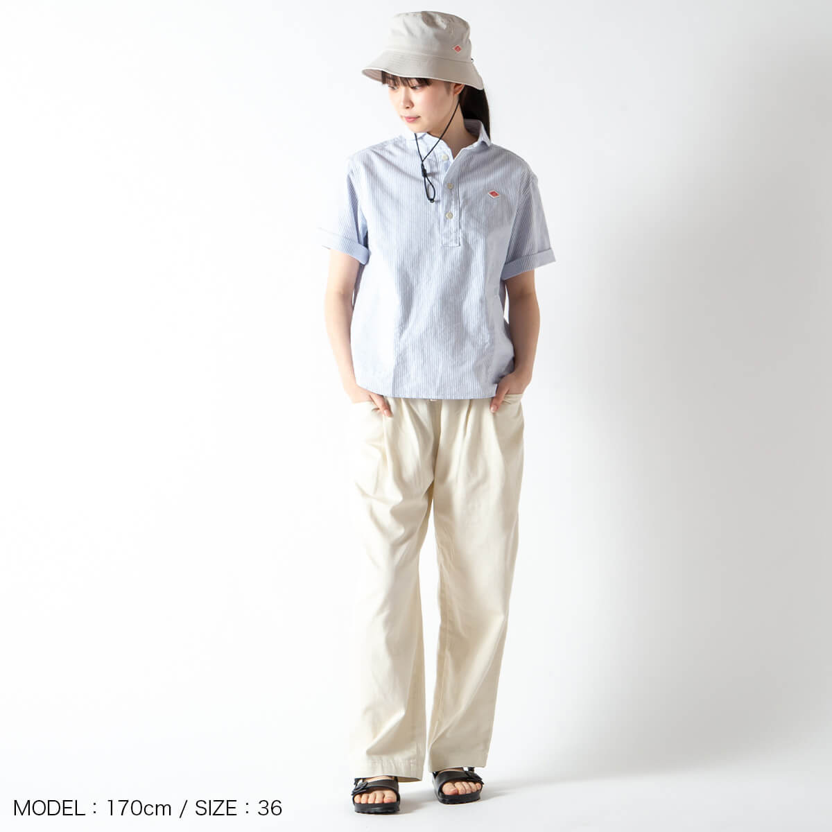 【正規取扱店】 ダントン ラウンドカラーP.OシャツS/S オックスフォードプレイド【ウィメンズ】DANTON ROUND COLLAR P.O SHIRT S/S レディース #DT-B0283 OXP 半袖シャツ トップス ショートスリーブ カジュアル おしゃれ キャンプ アウトドア canpanera-10105245 OutdoorStyle サンデーマウンテン サンプル画像3